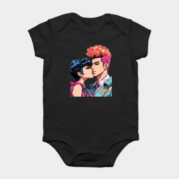 Pop Art Couple Baby Bodysuit by animegirlnft